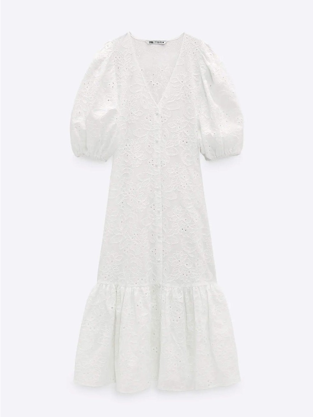 Zara Openwork Embroidered Dress- EUC